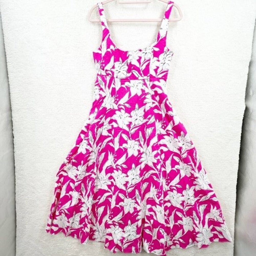 Zara Poplin Pink Floral Dress NEW Size M